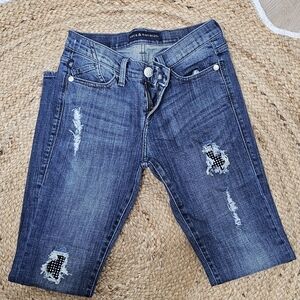 Rock & Republic Women's Dark Blue Cropped Jeans